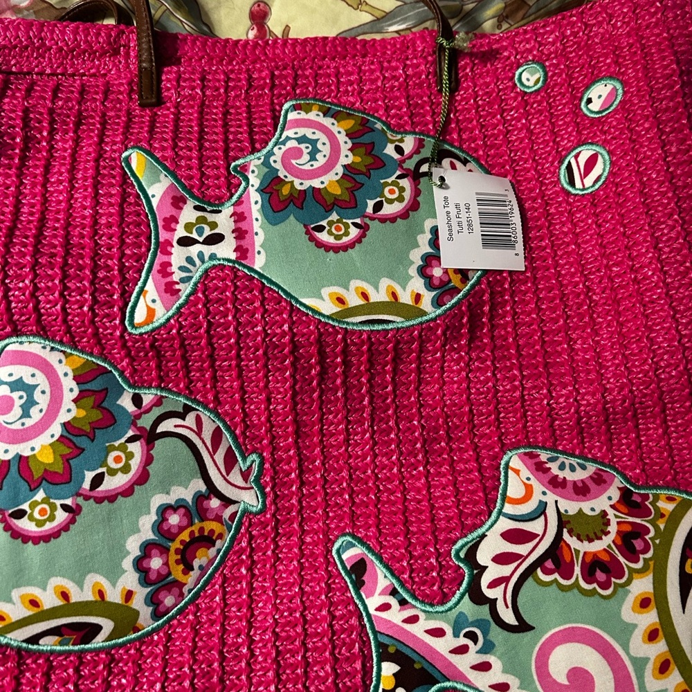 Pink Fish Design Tote Bag - Picture 5 of 5